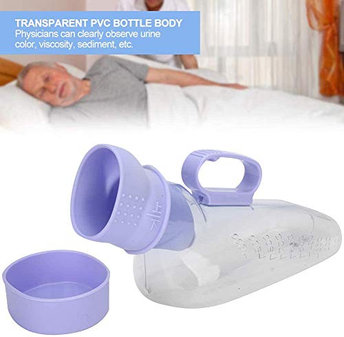 Orinales portátiles para hombres, botella para orinar de incontinencia masculina de 1000 ml, inodoro a prueba de derrames, jarra reutilizable para orinar en cama o para personas con movimiento limitad