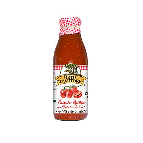 ORTO D'AUTORE Purè Rústico Con Datterini 3 X 500 Gr, Purè De Tomate, Tomates 100% Italianos De Hilera Corta, Purè Artesanal Producido Solo en Verano, Sin Conservantes y Colorantes