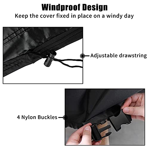 Osarke Funda para Mesa Rectangular Impermeable Funda para Muebles de Jardín Mesas y Sillas al Aire Libre Oxford Negro 120 x 120 x 74cm