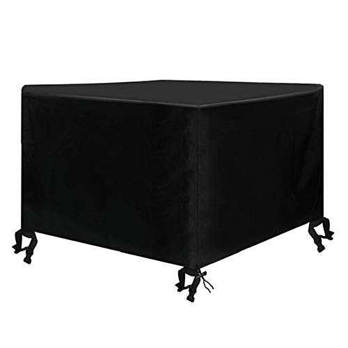Osarke Funda para Mesa Rectangular Impermeable Funda para Muebles de Jardín Mesas y Sillas al Aire Libre Oxford Negro 120 x 120 x 74cm