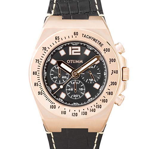 Otumm Athletics Crono Piel Oro Rosa Negro 45mm XAT2MST01 Unisex Athletics Reloj