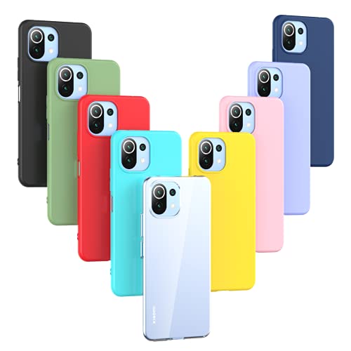 Oududianzi - Funda para Xiaomi Mi 11 Lite,Case de Silicona Suave de TPU Funda Protector de Goma Fexible Delgado Liviano y a Prueba de Golpes Antirrayas [9 Colores]