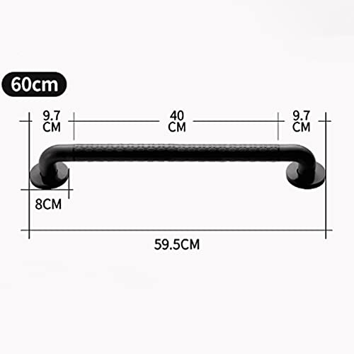 Oukerde Baño Manija,Asidero para Bañera,Asidero Acero Inoxidable,Mango de Agarre para Inodoro,Cuarto de baño,Inodoro,Pasillo Asa de Seguridad,on Tornillos de Montaje (Negro)