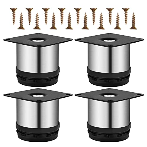 OUNONA 4 pack Patas para Muebles Inoxidable Cocina Patas Regulables