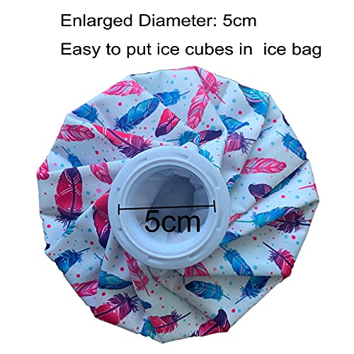 Ousyaah Bolsa de Hielo con Tapón de Rosca, 6 pulgada Reutilizable Paquete de Hielo y Calor para Aliviar Dolores en Lesiones, Cuello, Rodilla