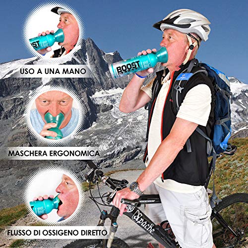 Oxígeno puro en lata – MENTOL EUCALIPTO, 40L de oxígeno puro al 95% en 8 latas portátiles de 5L, que proporcionan más de 800 inhalaciones. Aumenta la resistencia, recuperación y rendimiento