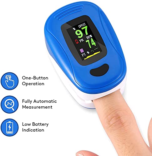 Oxímetro de Pulso, Pulsioximetro de Dedo Profesional, saturacion oxigeno oxímetro con pantalla OLED,oxímetro portátil para adultos de alta precisión