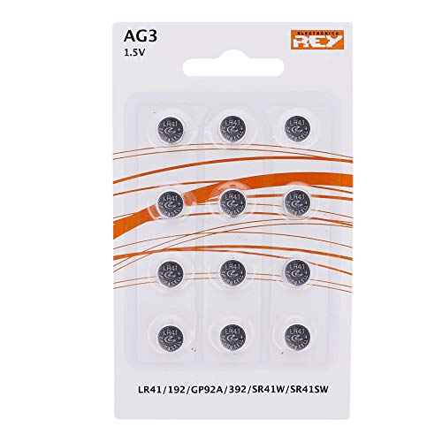 Pack de 48 Pilas AG3 1.5V Alcalinas Tipo Botón de Litio, LR41, 192, GP92A, 392, SR41W, SR41SW