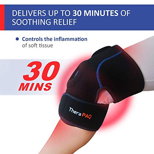 Pack Gel Reutilizable para Rodilla TheraPAQ | Envoltura Térmica Terapéutica Frío/Calor | Correa de Compresión Ajustable con Bolsa de Hielo o Gel Caliente | Dolor, Esguinces, Ligamentos e Inflamación