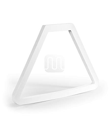 Pantalla de lámpara de plástico blanco con forma de trapecio.