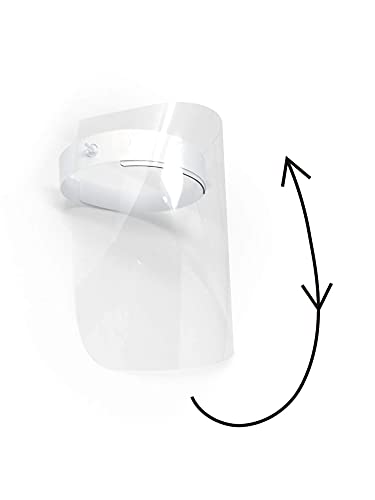 Pantalla Protección Facial Transparente Pack de 3 Unidades - Pantalla Protectora Cara, Protector Facial, Visera Protectora - Visera Ajustable, Reutilizable, Ligera, Antivaho y Elevable