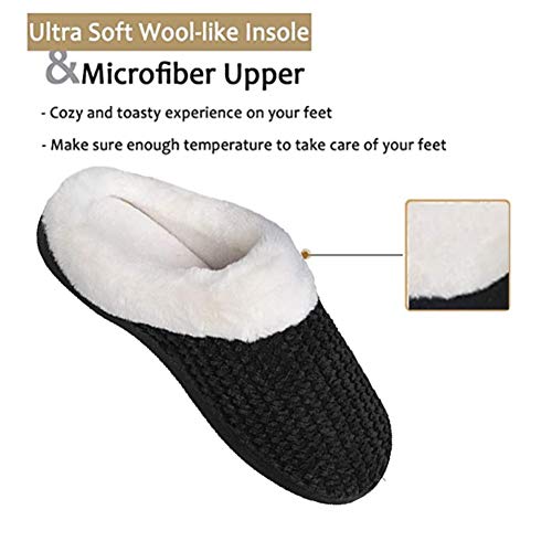 Pantuflas de Invierno para Hombre y Mujer, con Espuma viscoelástica, cómodas, Antideslizantes, para Interior y Exterior(HST.Negro,38/39 EU)