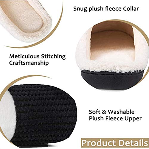 Pantuflas de Invierno para Hombre y Mujer, con Espuma viscoelástica, cómodas, Antideslizantes, para Interior y Exterior(HST.Negro,38/39 EU)