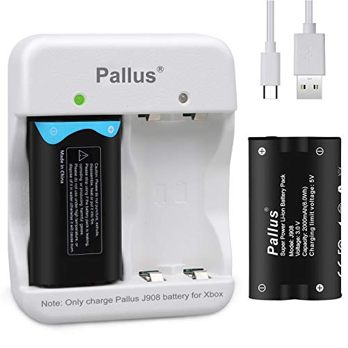 Paquete de baterías de litio para Xbox One Controller/Xbox Series X/S, Pallus recargable Xbox Controller batería con cargador rápido 2H para Xbox One/One X/One Elite/One S controladores