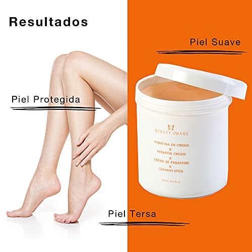 Parafina para manos y pies en crema 750 g. Sudación en frío para tratamiento de parafina de manos y pies. Aplicación a temperatura ambiente, ideal pieles sensibles al calor - Beauty Image