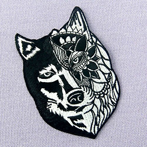 Parche termoadhesivo para la ropa, diseño de Lobo tribal del girasol