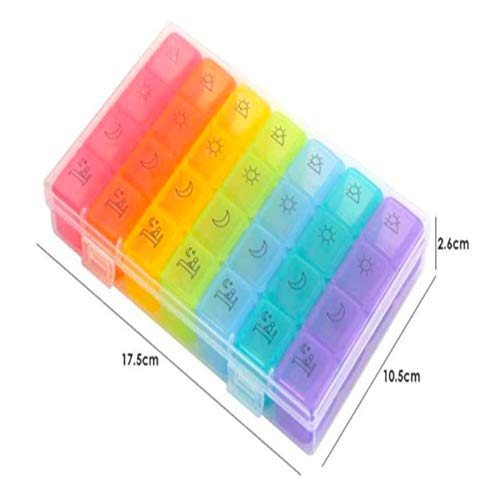 Pastillero Semanal 4 Tomas con 28 Compartimentos, Organizador de Medicamentos y Pastillas 7 Días, Caja de Pastillas Grande para Viaje y de Bolsillo 4T