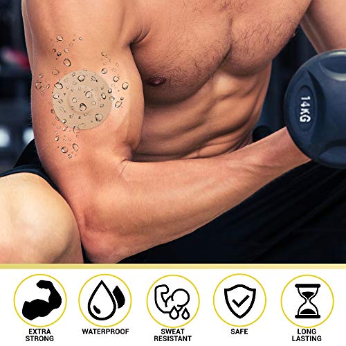 Patchlux – Parches adhesivos e impermeables para protección de sensores CGM | Compatible con Freestyle Libre, Medtronic Guardian, Enlite | Sin agujero | 10 unidades CGM, cinta precortada (beis)