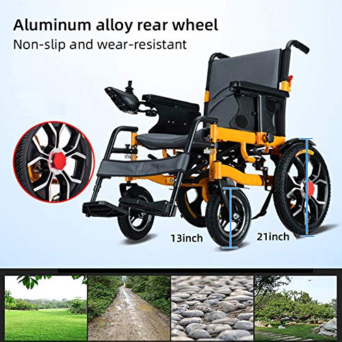 Patinete Eléctrico Para Silla De Ruedas 20Ah, Sillas De Ruedas Ligeras Para Personas Mayores Con Motor Dual De 500W,Ancho Del Asiento 51CM,Joystick 360°,Capacidad De Peso 100Kg/220IBS,20KM,31.5inch