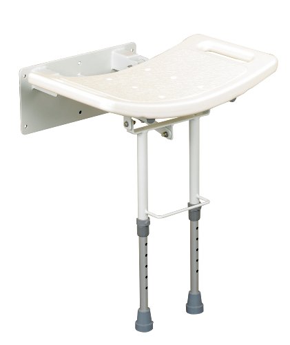 Patterson Medical - Asiento de ducha contorneado con patas, se instala en la pared