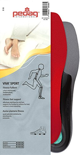 Pedag Viva Sport Semi-Rigid Orthotic for Impact Sports with Met Pad and Heel CUShion, EU 51/US M18, 6.88 Ounce