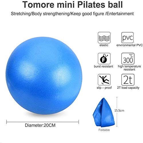 Pelota de Mini Pilates 25cm Pelota de Ejercicios de Sports Balón de Yoga para Ejercicios Abdominales Masaje y Gimnasio en Casa y Ejercicios básicos de rehabilitación de Hombros (Azul)