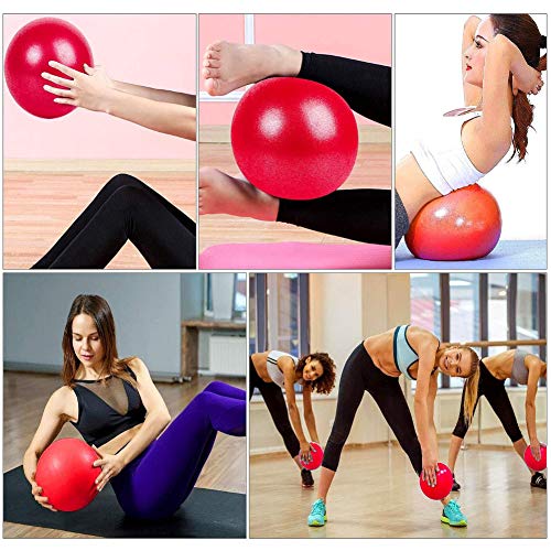 Pelota de Mini Pilates 25cm Pelota de Ejercicios de Sports Balón de Yoga para Ejercicios Abdominales Masaje y Gimnasio en Casa y Ejercicios básicos de rehabilitación de Hombros (Rojo)