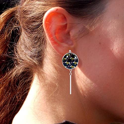 Pendientes de gancho de pesca de gota de acero inoxidable para mujer, perro de Navidad y bastón de caramelo