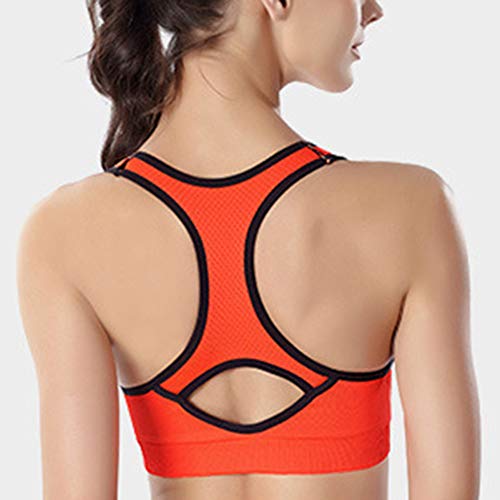 PengGengA Sujetador Deportivo con Relleno Espalda Deportiva Sin Aros para Mujer Naranja S