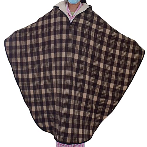 perfeclan Poncho para silla de ruedas Cálido felpa Cómodo y suave Capa de lluvia para el hogar de ancianos Tamaño universal
