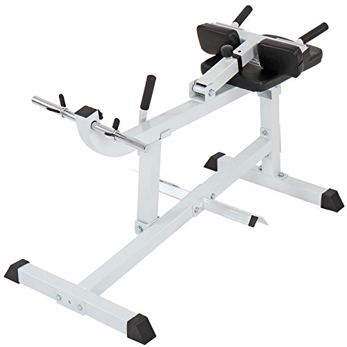 Physionics - Banco de musculación/Máquina Profesional para tonificar Gemelos (Aprox. 107/60/104 cm) - Color Negro/Blanco