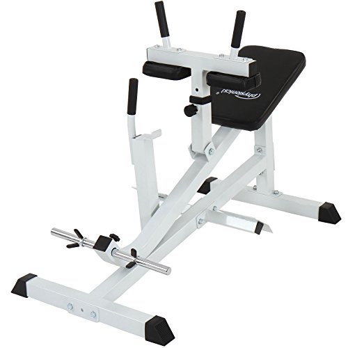 Physionics - Banco de musculación/Máquina Profesional para tonificar Gemelos (Aprox. 107/60/104 cm) - Color Negro/Blanco