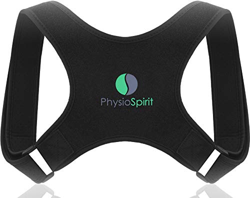 PhysioSpirit Corrector de postura prémium – Corrector de postura recto – Para una postura corporal segura – Correa de hombro – Corrector de postura para la espalda – Hombres y mujeres – L/XL