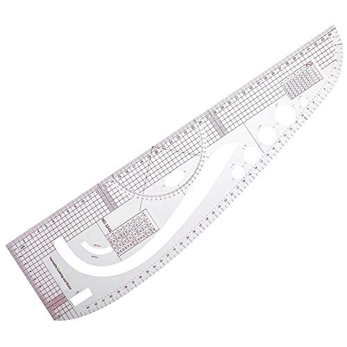 PIONIN Conjunto de 7 Piezas Regla métrica Francesa, Recortadora de Ropa Curva de plástico Regla de Costura Adecuada para Costura Confección Patrón Diseño Dibujo Elaboración de Plantillas