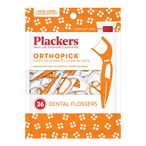 Plackers Orthopick Selecciones de hilo dental para aparatos ortopédicos, 36 unidades
