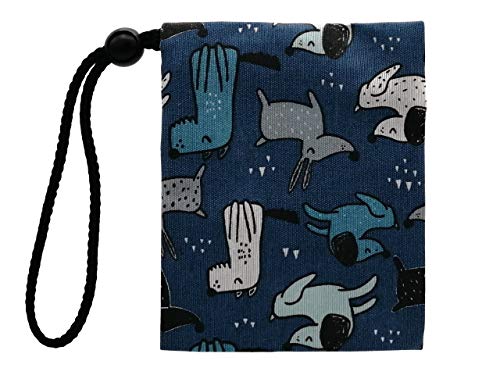 Plan B, Bolsa Porta Mascarilla, Perretes 1, 12 X 14 cm, 1 Cremallera, Asa Ajustable, Azul con Dibujos de Perros