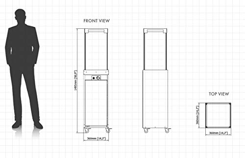 Planika Faro - Calentador de gas para patio negro, portátil y autónomo, calentador decorativo de propano para su jardín y terraza.
