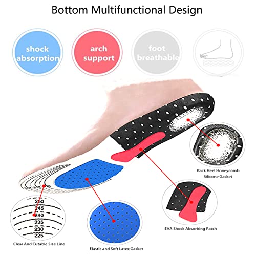 Plantillas para fascitis plantar con soporte de arco, plantillas de absorción de golpes para aliviar los pies planos, el dolor de pies, plantillas cómodas para hombres y mujeres
