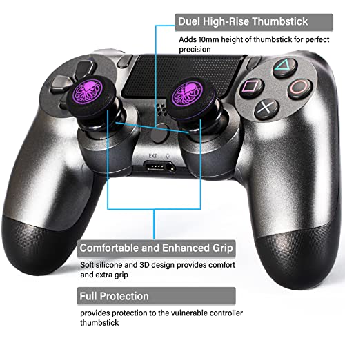 Playrealm FPS Thumbstick Grip Agarres para el Pulgar Extensor Y Impresión Caucho Silicona Apretón Cubrir 2 juegos para Controlador PS5 Dualsenese y PS4 (Secreto De Cthulhu)