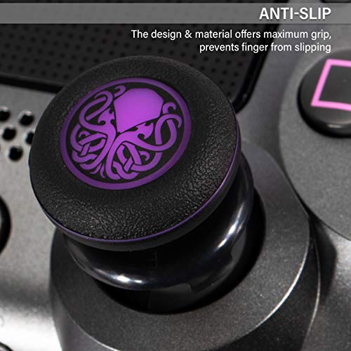 Playrealm FPS Thumbstick Grip Agarres para el Pulgar Extensor Y Impresión Caucho Silicona Apretón Cubrir 2 juegos para Controlador PS5 Dualsenese y PS4 (Secreto De Cthulhu)