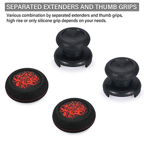 Playrealm FPS Thumbstick Grip Agarres para el Pulgar Extensor Y Impresión Caucho Silicona Apretón Cubrir 2 juegos para Controlador Xbox Series X/S y Xbox One (Grandes Viejos)