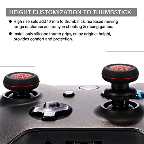 Playrealm FPS Thumbstick Grip Agarres para el Pulgar Extensor Y Impresión Caucho Silicona Apretón Cubrir 2 juegos para Controlador Xbox Series X/S y Xbox One (Grandes Viejos)