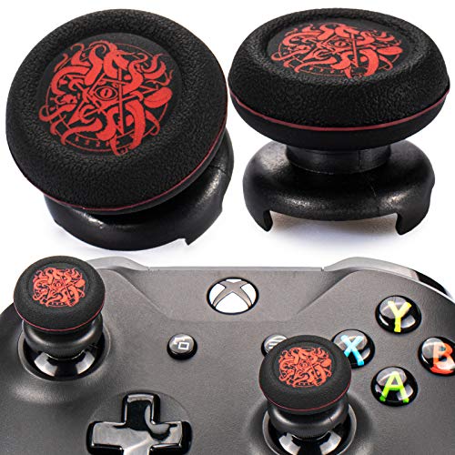 Playrealm FPS Thumbstick Grip Agarres para el Pulgar Extensor Y Impresión Caucho Silicona Apretón Cubrir 2 juegos para Controlador Xbox Series X/S y Xbox One (Grandes Viejos)