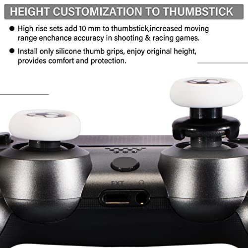 Playrealm FPS Thumbstick Grip Agarres para el Pulgar Extensor Y Impresión Caucho Silicona Apretón Cubrir 2 juegos para PS4 (Fútbol)