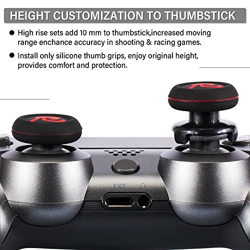 Playrealm FPS Thumbstick Grip Agarres para el Pulgar Extensor Y Impresión Caucho Silicona Apretón Cubrir 2 juegos para PS4 (Peligro De KANJI)
