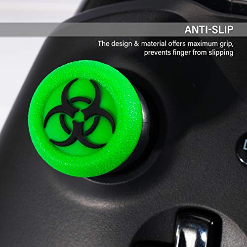 Playrealm FPS Thumbstick Grip Agarres para el Pulgar Extensor Y Textura 3D Caucho Silicona Apretón Cubrir 2 juegos para Xbox One (Bioh Verde)