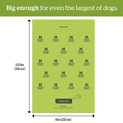 Pogi's Poop Bags - Bolsas para excremento de Perro - 30 Rollos (450 Bolsas) - Grandes, Biodegradables, Perfumadas, Herméticas
