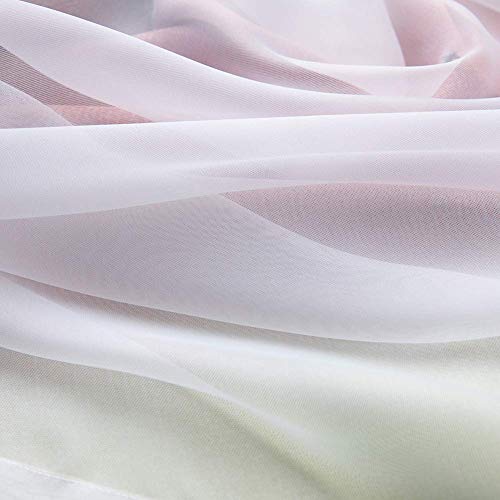POHOVE Estrella Cortinas, Arcoiris Rayas Ventana Cortinas, Rosa Fucsia Cortinas para Dormitorio Niña, Doble Capa Cortinas Dormitorio Habitación Infantil - Rosa, 134x240cm