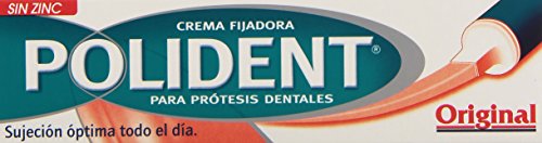 Polident, Original, Crema Fijadora para Prótesis Dentales, sin Zinc, Fijación Fuerte, 40 g