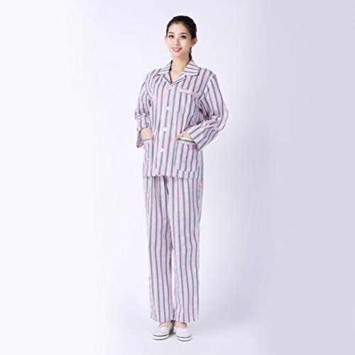 PreTYZOOM - Pijama de manga larga para el cuidado de los pacientes, camisa medicinal, pijamas, ropa para mujer, hombre, hospital, pacientes en casa Rosa. XX-Large